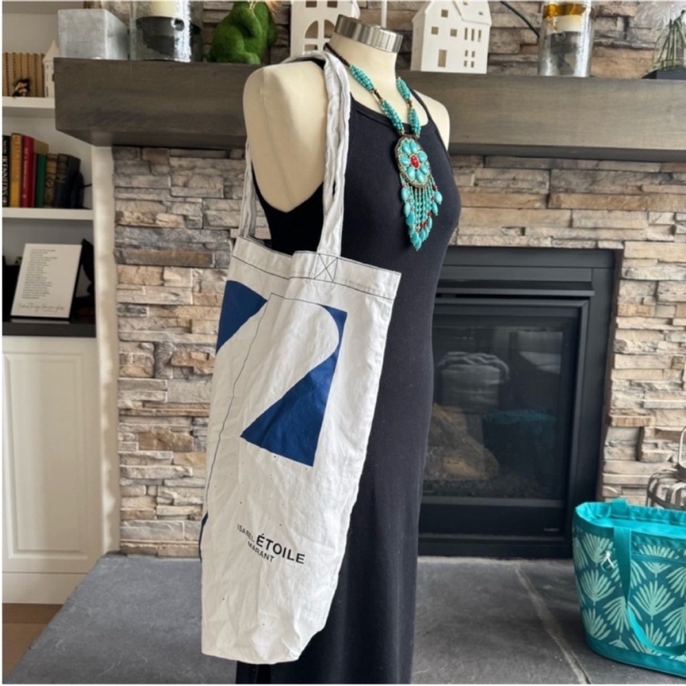 Isabel Marant Blue and White Graphic Tote - Picture 9 of 15